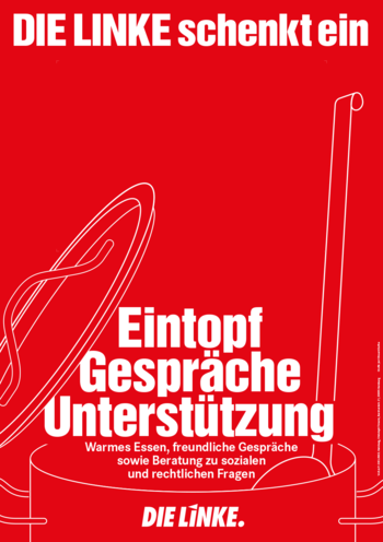 Plakat zur Kampagne "DIE LINKE schenkt ein!"