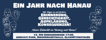 Kundgebungen am Freitag: „Unsere Solidarität von Hamburg nach Hanau!“ 