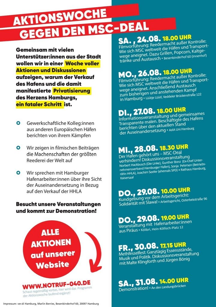 Viele Termine. Text viel zu lang hier. Bitte unter www.notruf-040.de abrufen.