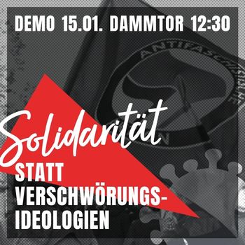 Sharepic Solidarität statt Verschwörungstheorien