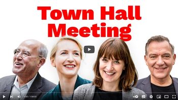 Gregor Gysi, Ines Schwertner, Heidi Reichinneck, Jan van Aken: Town Hall Meeting - Die heiße Wahlkampfphase.